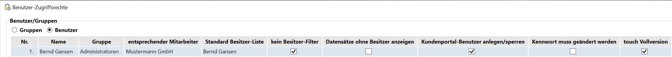 Benutzer freischalten